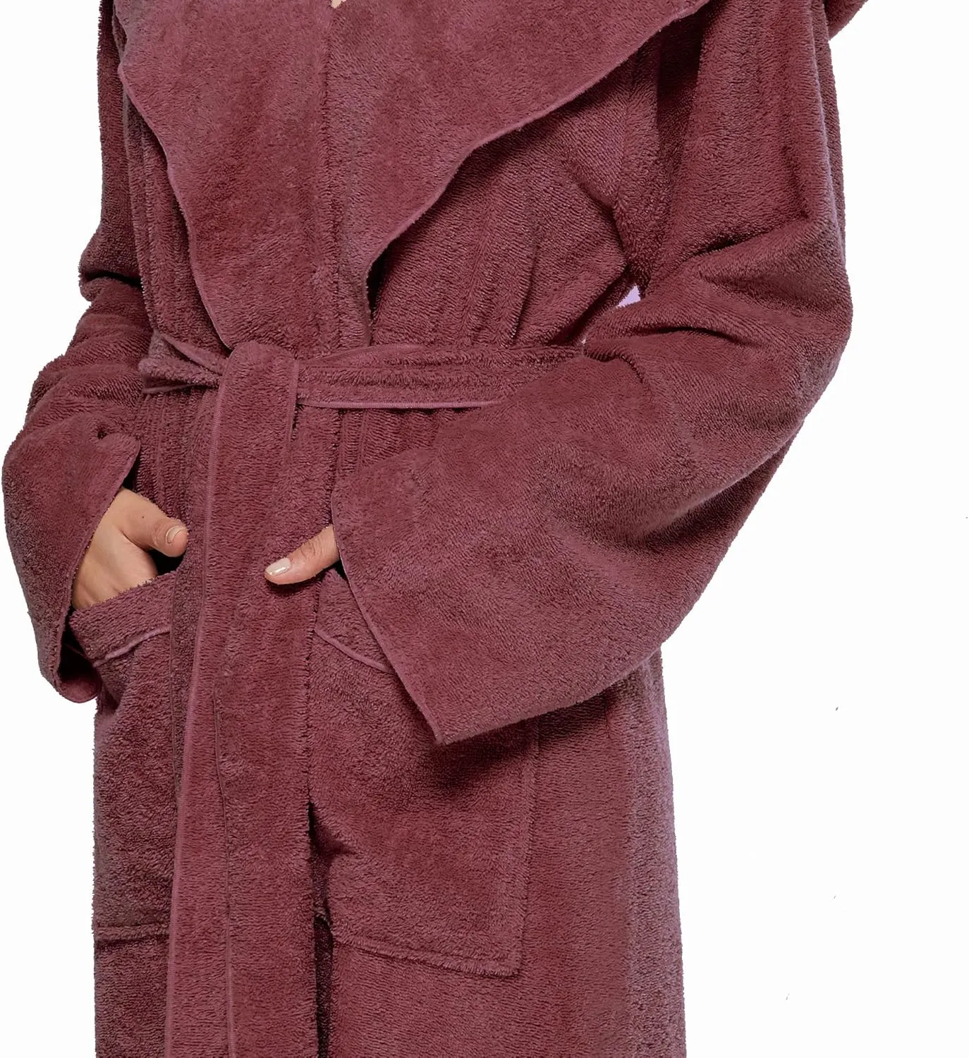 Arus Women's Princess Robe Ankle Long Hooded Lightweight Turkish Cotton Bathrobe