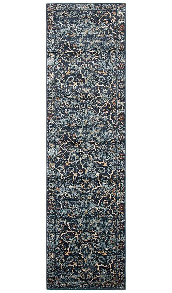Asmita Stem Navy Rug Runner