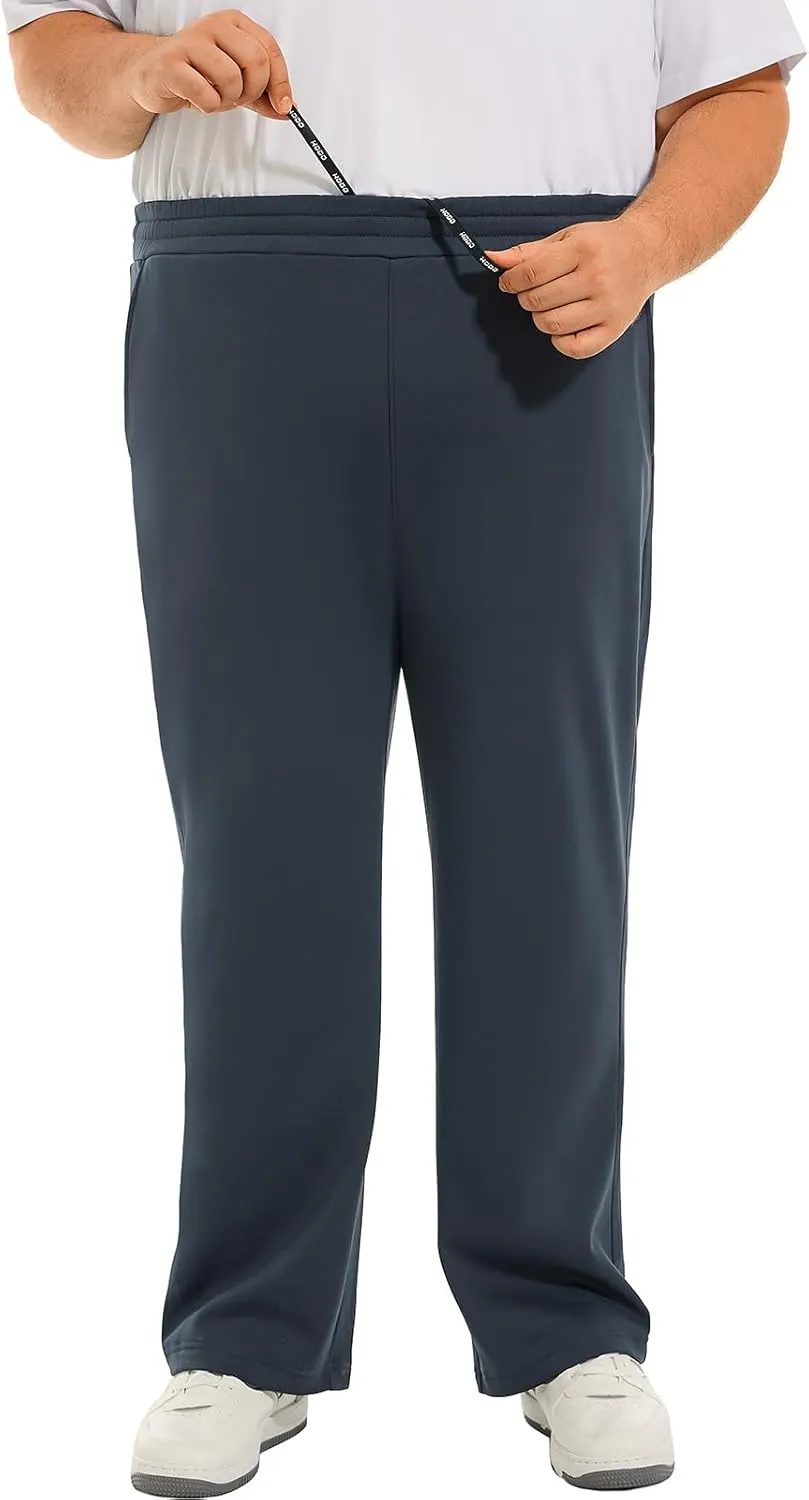 Big Mens Fleece Sweatpants 32" Inseam Water-Resistant Joggers Warm-up 3XL-6XL
