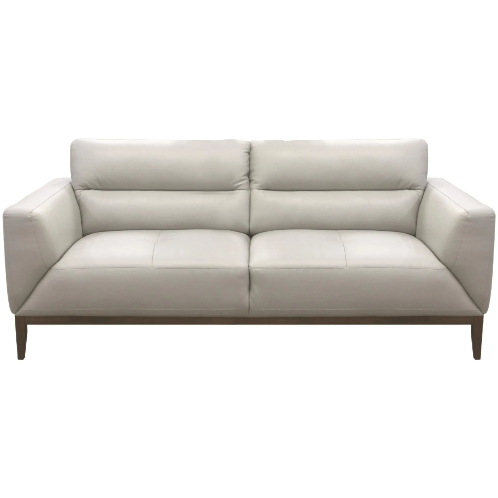 Downy  Genuine Leather Sofa 3 Seater Upholstered Lounge Couch - Silver