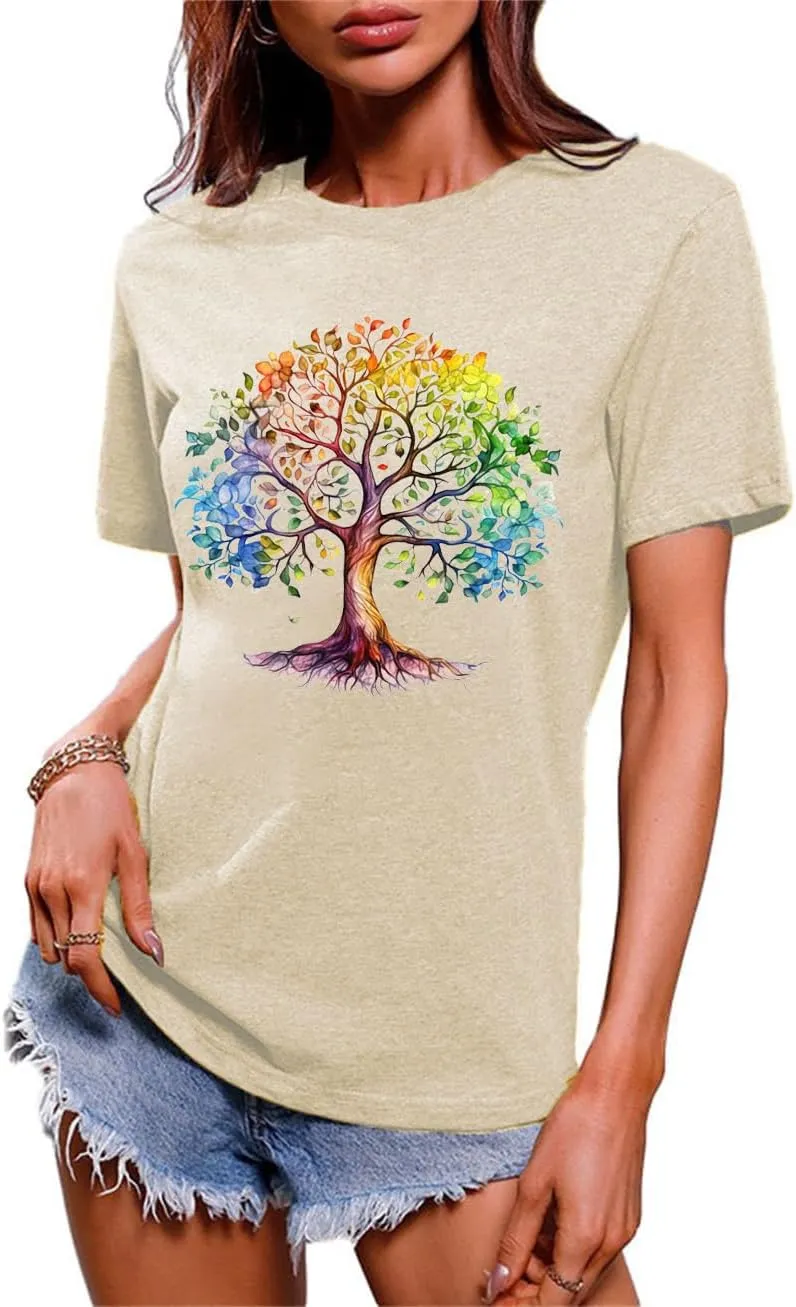 Funny Graphic Women Skinny Pine Tree Shirt Summer Hiking Camping Athletic Tees Nature Casual Comfy Clothes