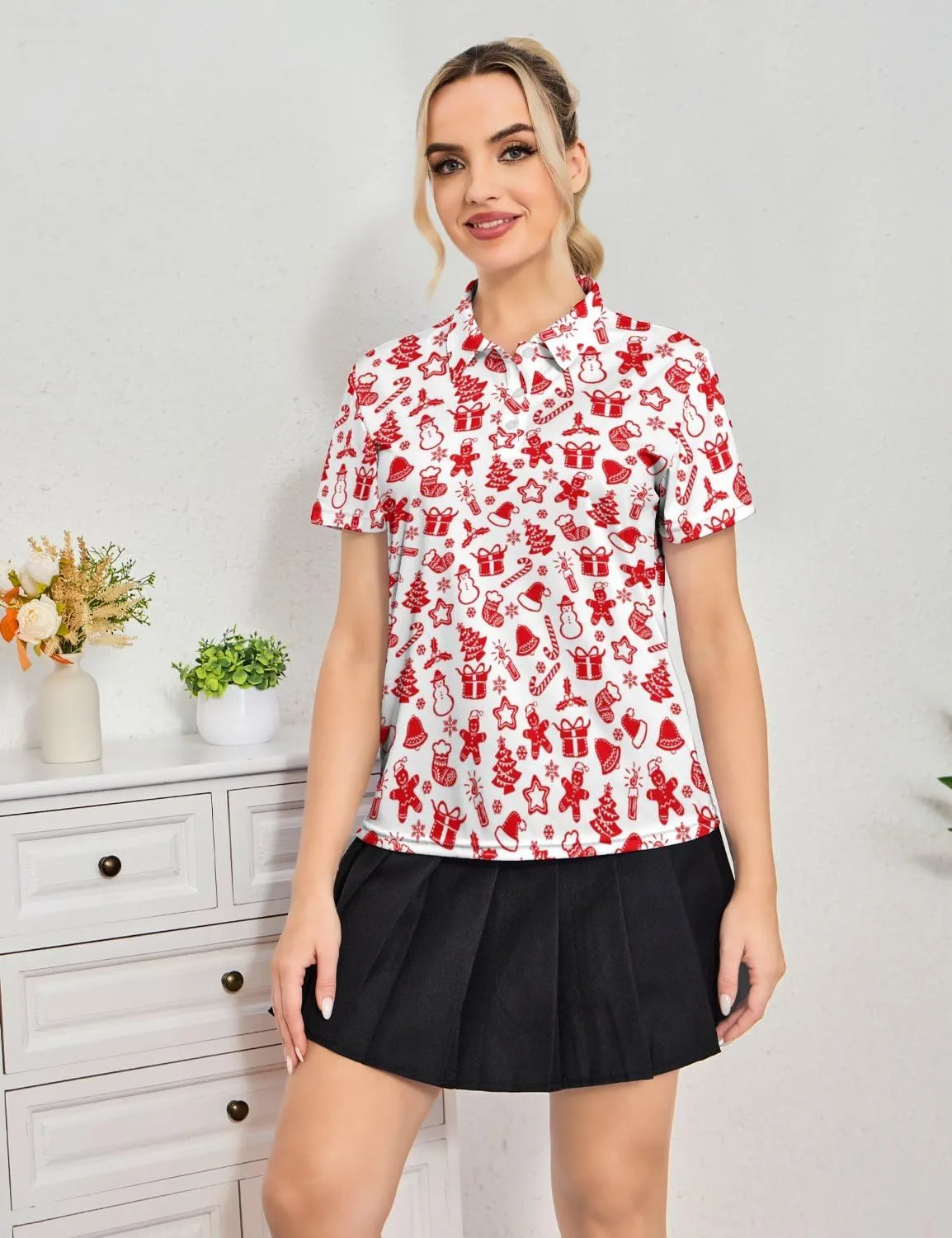 Golf Shirt for Womens - Performance Moisture Wicking Polo Shirts Quick-Dry Golf Polo Shirts