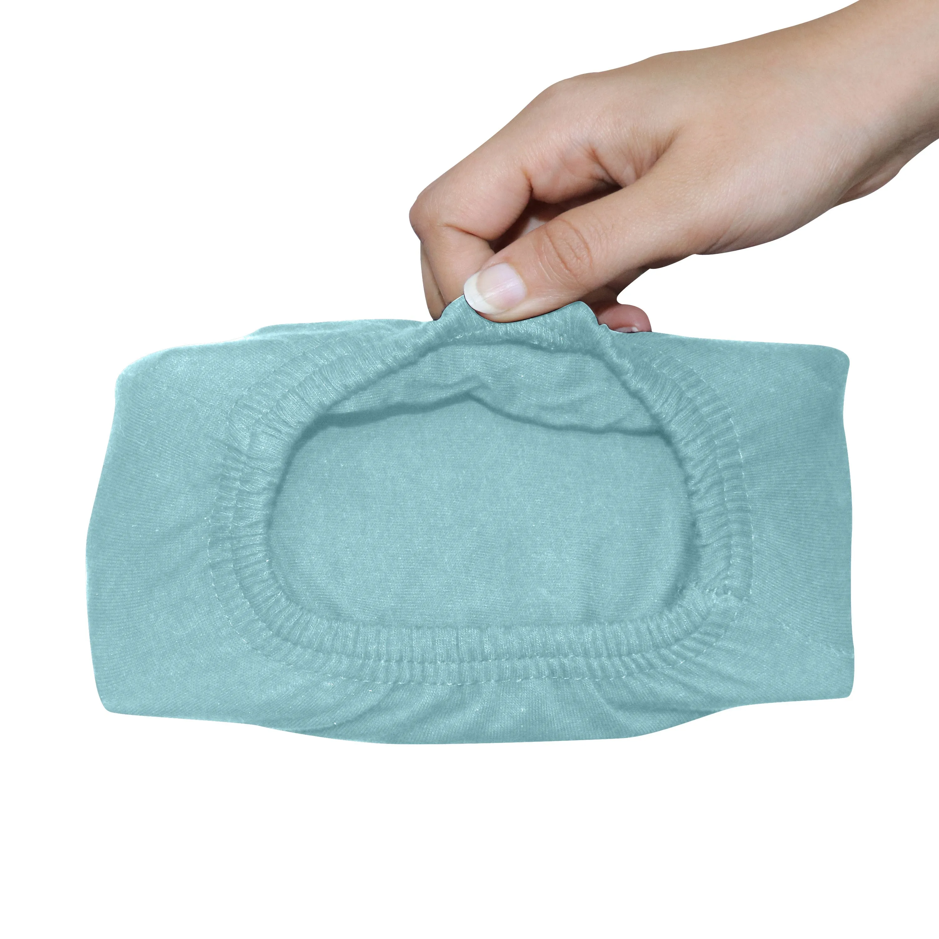 High Quality Blue Cotton Jersey Single 3 Piece Fitted Sheet Set 90x190 25cm with Deep Pockets and 2 Pillow Case
