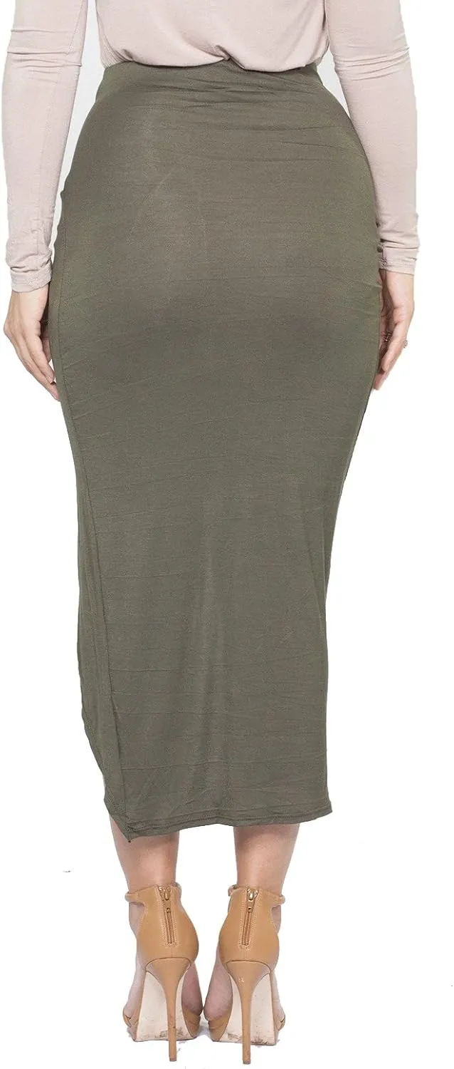 ICONOFLASH Maxi Tulip Skirt for Women - Draped Wrap High Low Bodycon with Asymmetrical Hem