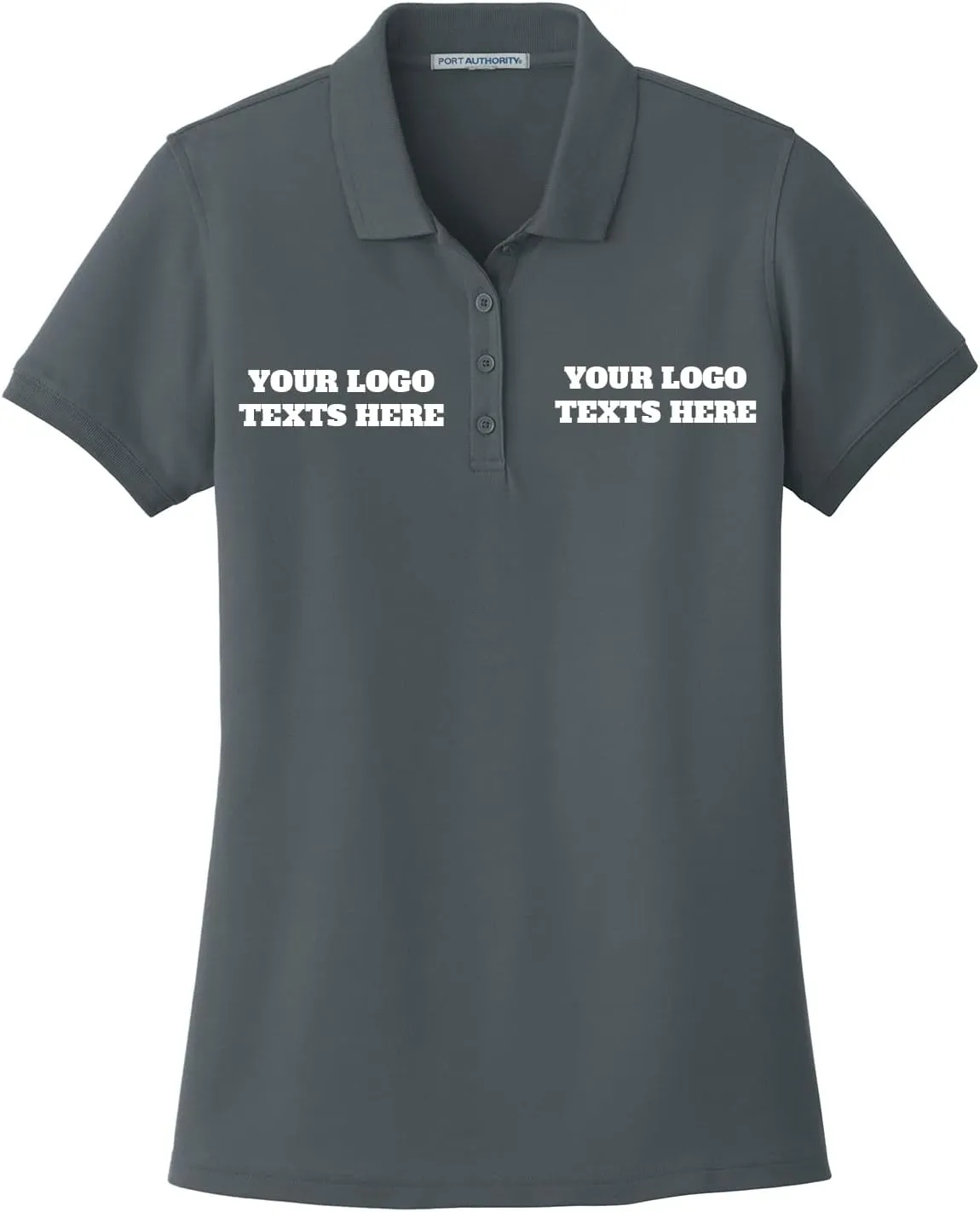 INK STITCH L100 Ladies Custom Stitching Embroidery Logo Text Design Your Own Core Pique Polo Shirts
