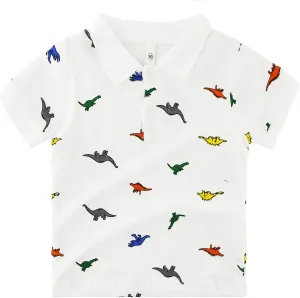 Little Boys Short Sleeve Polo Shirt Cute Summer Tee Uniform Tops