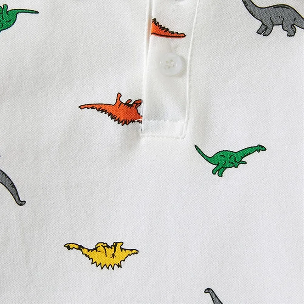 Little Boys Short Sleeve Polo Shirt Cute Summer Tee Uniform Tops