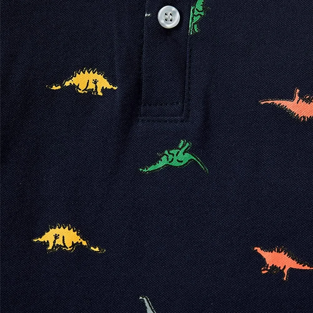 Little Boys Short Sleeve Polo Shirt Cute Summer Tee Uniform Tops