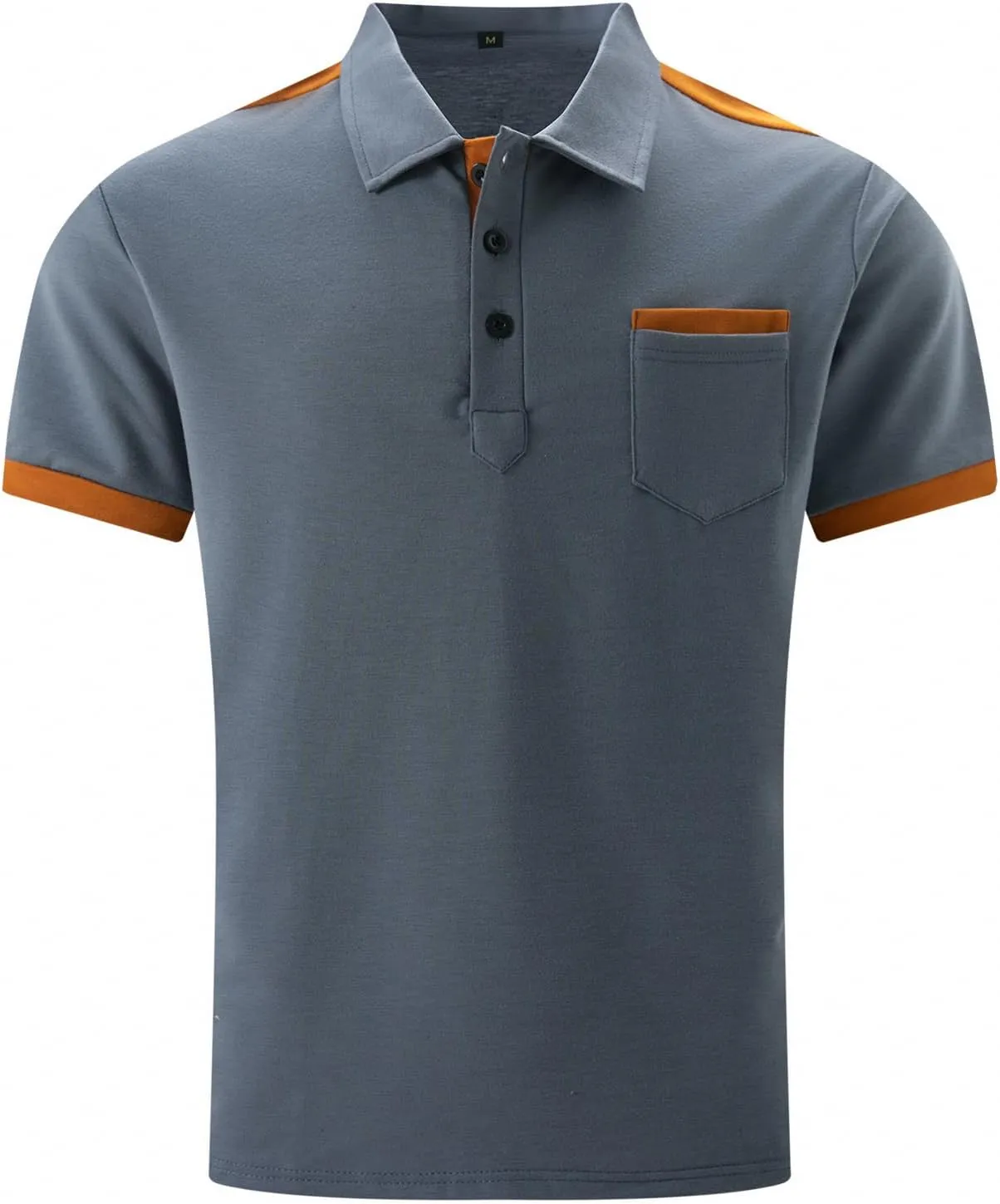 Mens Casual Polo Shirts Short Sleeve Button Golf Slim Fit Shirt with Pocket & Collar Spring Summer Stylish Tops
