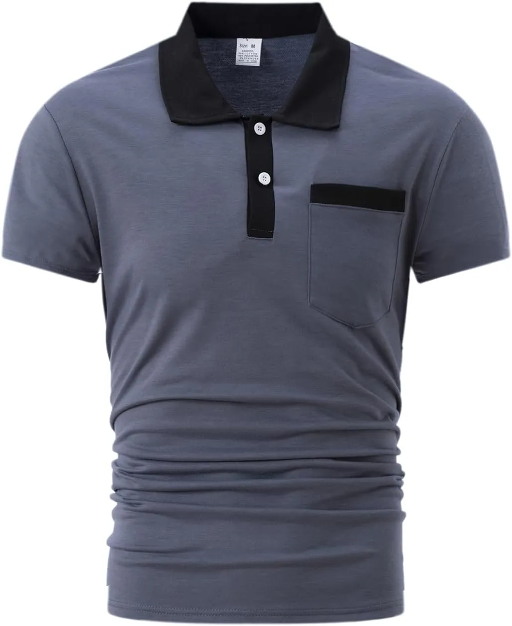 Mens Casual Polo Shirts Short Sleeve Button Golf Slim Fit Shirt with Pocket & Collar Spring Summer Stylish Tops
