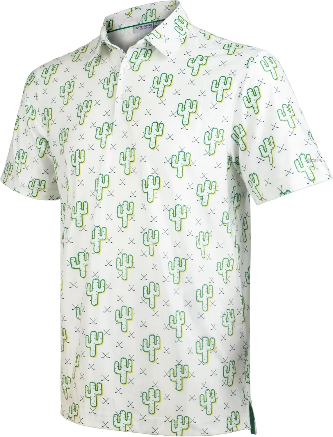 Men's Golf Shirts Short Sleeve Moisture Wicking Print Patterns Collared Performance Polo Golf Shirts for Men Dry Fit