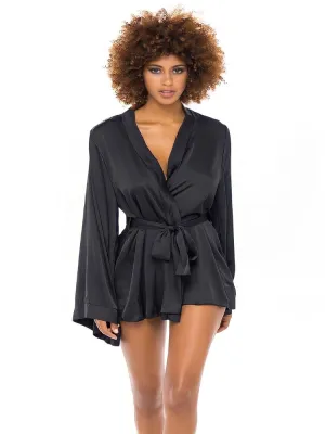 Secret Affair Black Satin Robe