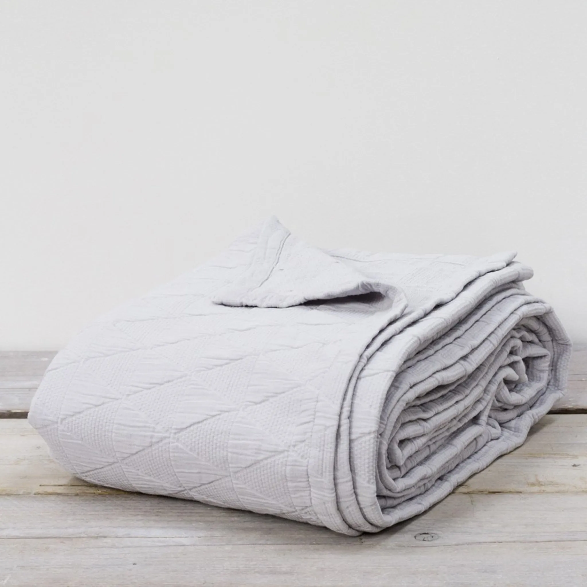 Stockholm Pewter Grey Cotton Bedspread