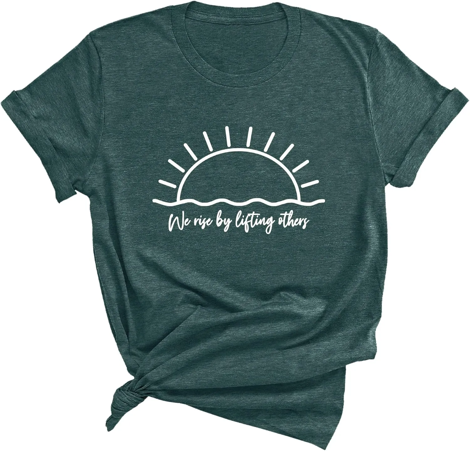 We Rise by Lifting Others Unisex T Shirt - Inspirational Graphic T-Shirts, Stylish Casual Men & Women Tops, Novelty Tee Shirt