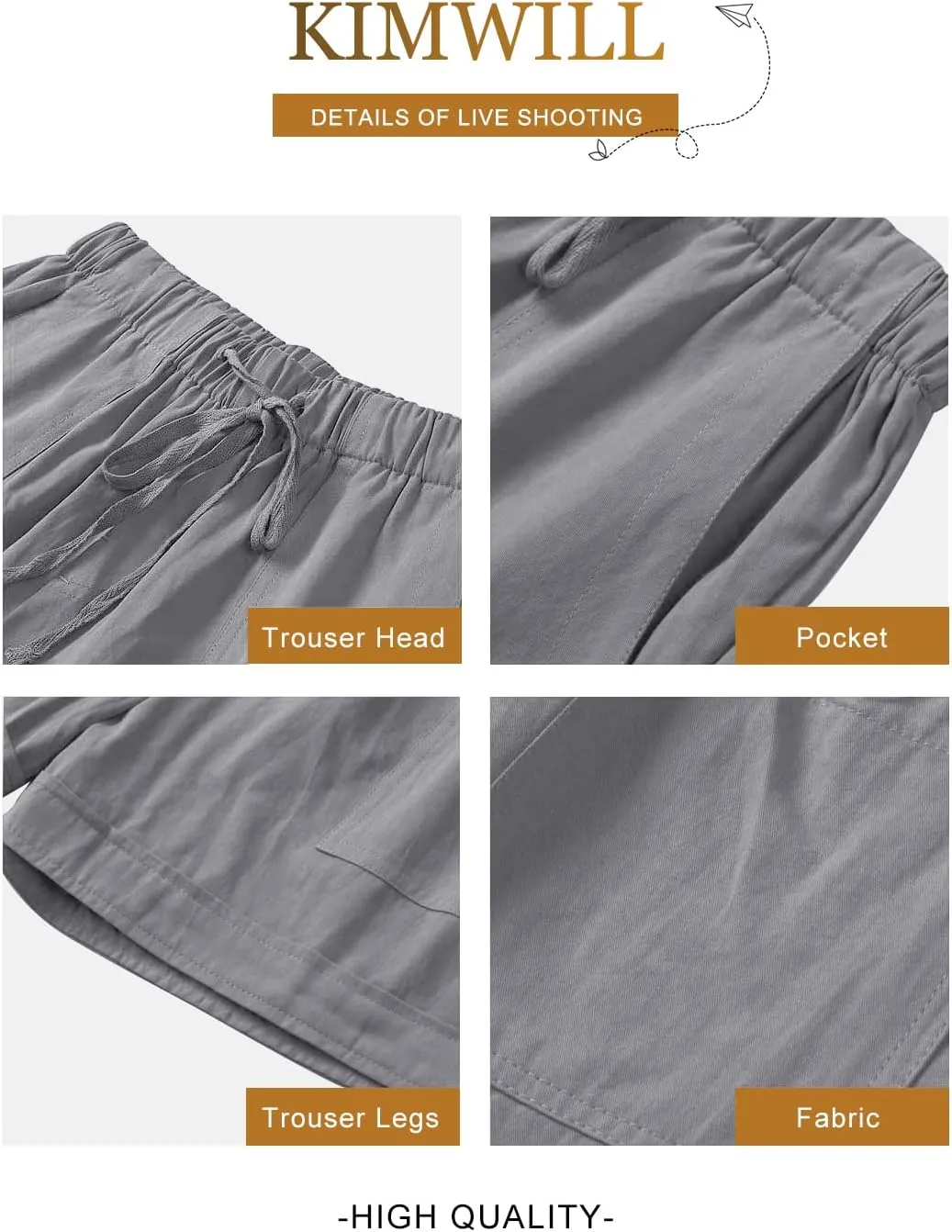 Womens Elastic Waist Comfy Drawstring Shorts Beach Casual Shorts Summer Lightweight Short Pants with Pockets